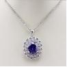 China 925 Silver 9mmx11mm Oval Amethyst Cubic Zircon Pendan Silver Chain  Necklace (PSJ0178) factory