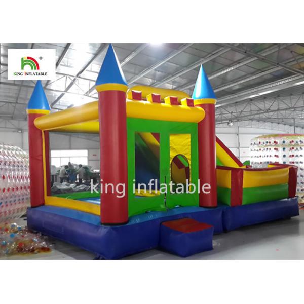 Quality OEM Backyard Inflatable Jumping Castle With Dry Slide Logo Printed for sale