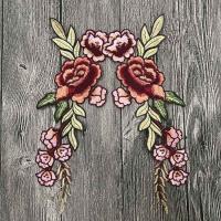 Quality Colourful Floral Embroidered Applique Patches , Polyester Sew On Flower for sale