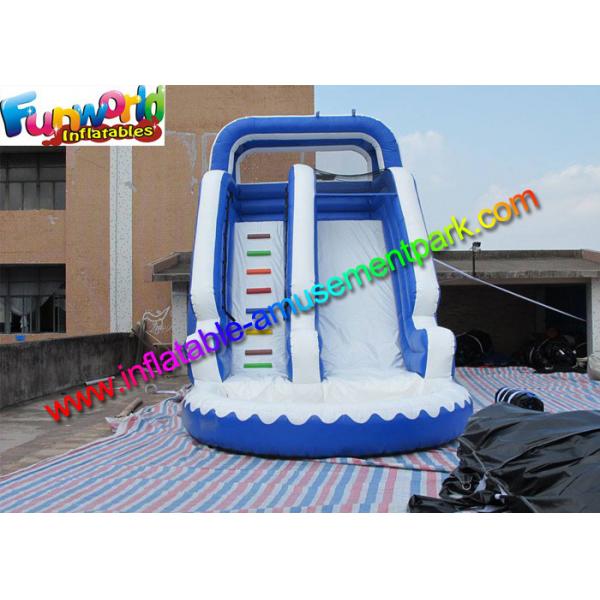 Quality Kids inflatable water slide , Blue Inflatable Wet Slide Combo Game for sale