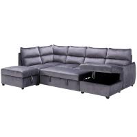 China 19900 Living Room Sofa Furniture With Storage Bed Tufted Futon Bed, Grey Sofa Bed factory