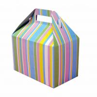 China Beautiful Foldable Cake Packaging Box Silver Art / Kraft Paper With Handle factory