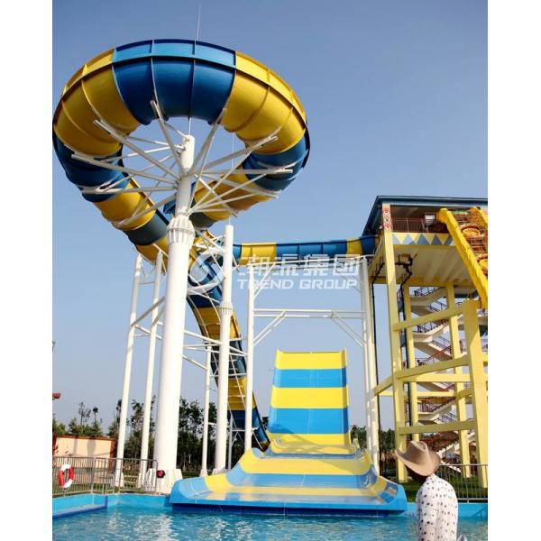 Quality Giant Aqua Park Equipment Exciting Swimming Pool Fiberglass Waterslides For Adults for sale