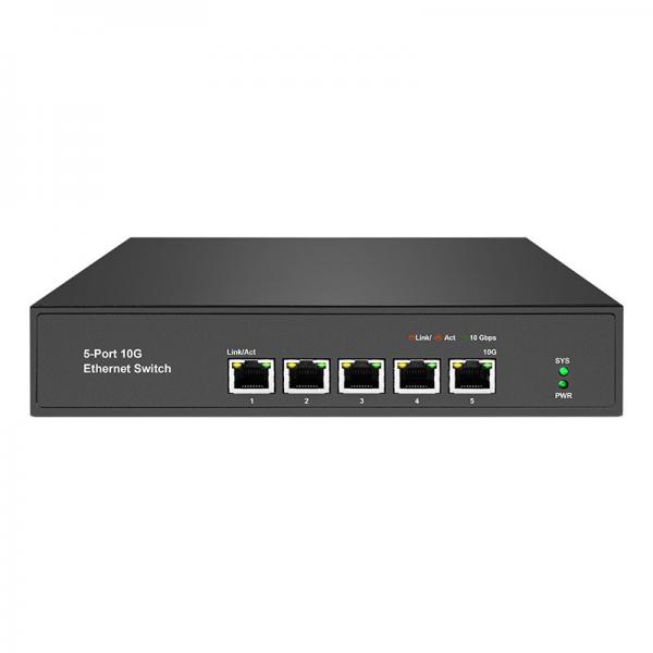 Quality 5 10G RJ45 Port Type Unmanaged Ethernet Switch For Rack Mounting With Internal Power Supply for sale