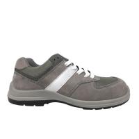 China Grey Soft Cow Suede Decent Mens Dress Safety Shoes Non slip For Oily Workplace factory