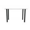 China Rectangular 4 Round Legs Odm 8mm Tempered Glass Top Dining Table factory