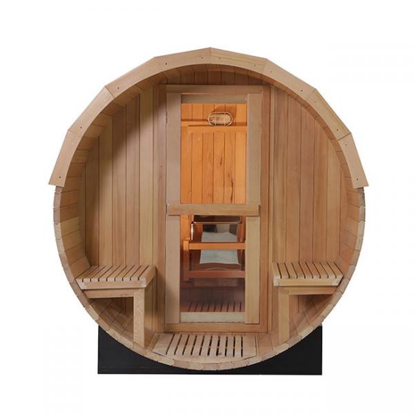 Quality Canada Hemlock Round Wood Barrel Sauna Room For Backyard 4 Person for sale