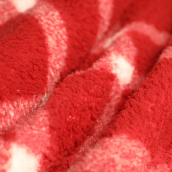 Quality Grid Pattern Printed Red Velveteen Fabric 250gsm For Bathrobe for sale