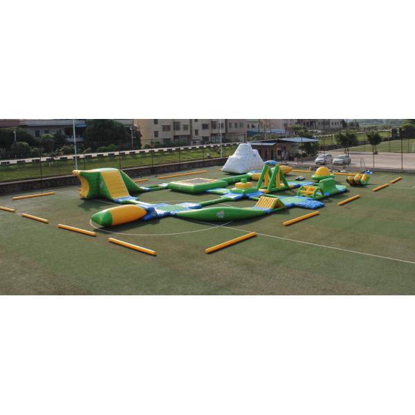 Quality Yellow And Green Giant 0.9mm PVC Inflatable Water Park Floating Sea Or Lake Aqua for sale