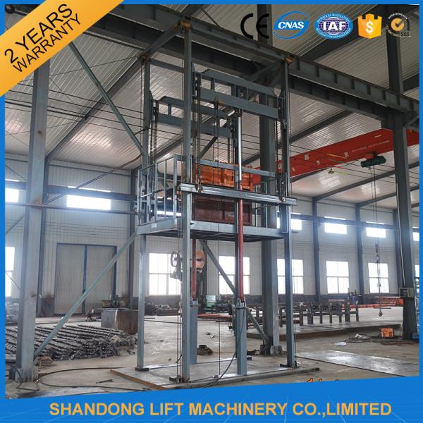 Quality Guide Rail Chain Hydraulic Elevator Lift , 4 Post Material Lifting Equipment 4 tons 6m for sale