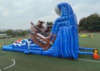 China 0.55mm PVC Kids Inflatable Pirate Boat Bouncer Water Slide For Party factory