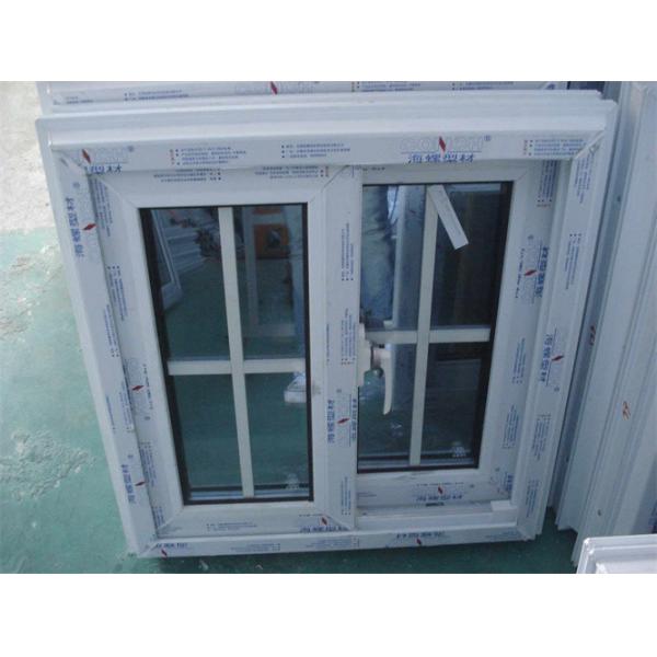 Quality Single Glass Vertical Sliding UPVC Windows 80 Series EPDM Double Sealing System for sale