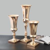 China New style classical gold metal flower vase stand wedding decoration centerpieces factory