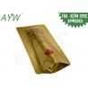China Golden Shiny Surface Mylar Foil Bags , High Density Resealable Weed Bag With Inside Foil factory