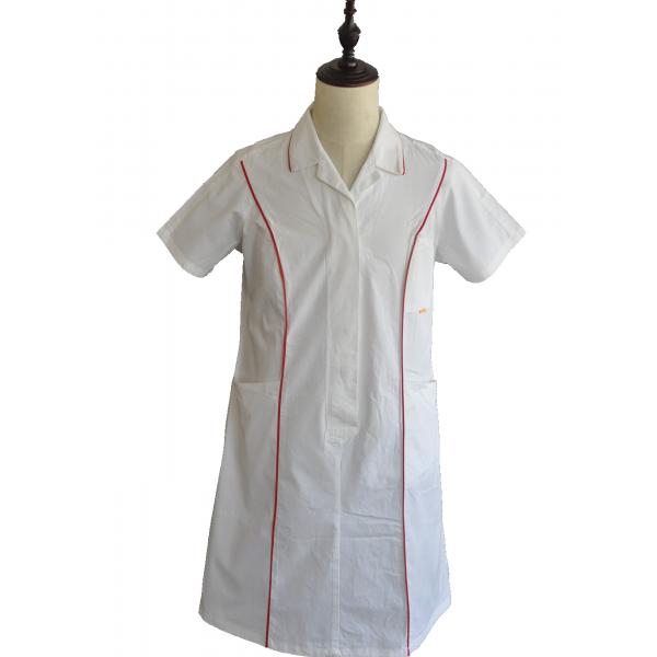 Quality Quick Dry White Nursing Scrubs Medical Uniforms 65% Polyester 35% Cotton for sale