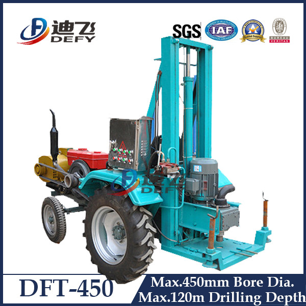 China Top drive 450mm DFT-450 Large Caliber Water Bore Drilling Rig with 120m Drilling Depth factory