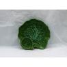 China Beautiful Ceramic Houseware Green Dolomite Ceramic Leaf Plate With Snack Dip Bowl Set factory