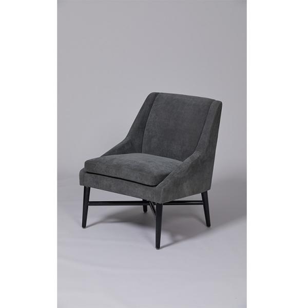 Quality Custom Made Dark Grey Fabric Armchairs With Stainless Steel Metal Frame for sale