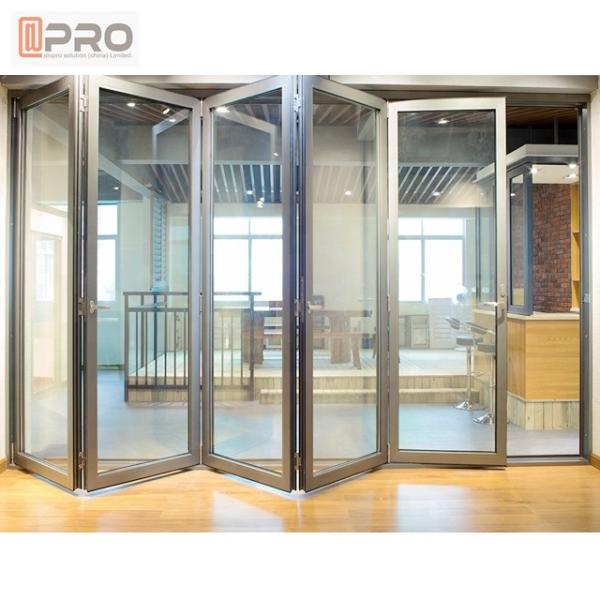 Quality Waterproof Bifold Aluminum Folding Doors Environmental Durable Design custom for sale