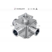 China SS316L 2 Manual 3 Way T Port  Sanitary Ball Valve with 3A certificate factory