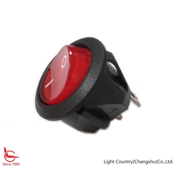 Quality Taiwan Brand Light Country LED Round Rocker Switch, Red Button, 6A 250V for sale