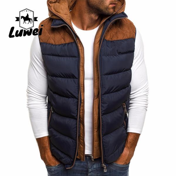 Quality Customized Sleeveless Zip Up Winter Polyester Utility Cotton Men's Quilted for sale