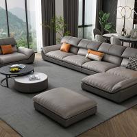 China Wood Pannel MDF Sectional Couch Modern Leather Sofa Set 330*175*95cm for sale
