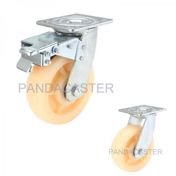Quality Super Heavy Duty Casters 6 Inch Nylon Wheels With Total Brake Device for sale