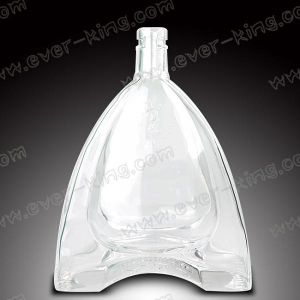 Quality ISO9001 Square shaped Luxury Spirits Brandy Glass Bottle for sale