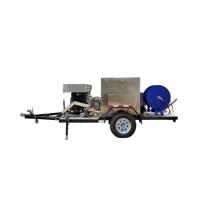 china 1500L 2000L Sewer Jetter Trailer Water Cleaning Jetting Pump Semi Trailer High