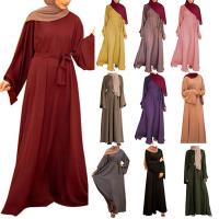China Women Clothes Middle East Abaya Muslim Solid Color Plus Size Muslim Long Dress factory