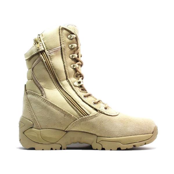 Quality Cow Suede Khaki Army Boots 1000d Nylon With Ykk Zip Shock Resistant for sale