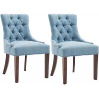 China Upholstered Fabric High Back Fabric Dining Chairs With Nailhead OEM Available factory