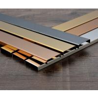 China 0.65MM Metal Inlay Strips Stainless Steel Tile Trim Indoor Interior Decor factory
