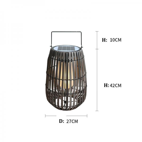 Quality Customized Solar Rattan Garden Lanterns Portable With Handle for sale