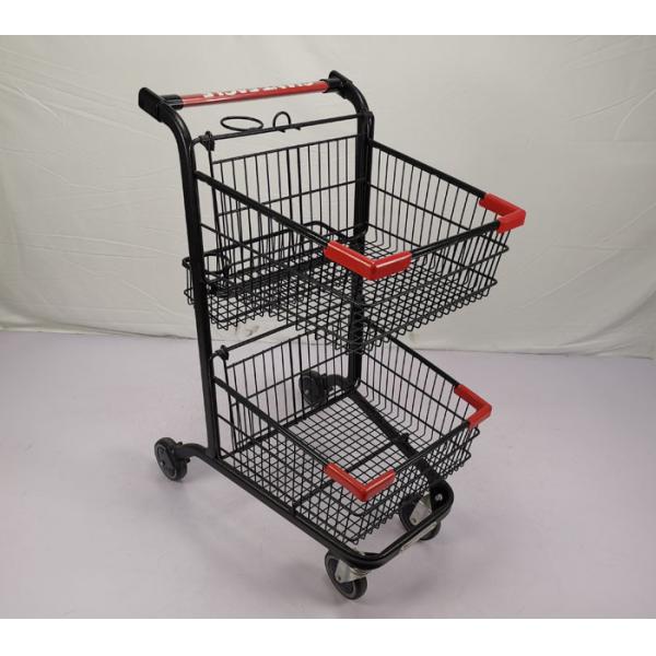 Quality Customizable Portable Grocery Store Cart 60Kgs Loading Capacity Shopping Trolley Cart for sale