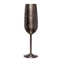 China 200ml Stainless Steel Champagne Glass Black Color Wine Glass For Bar factory