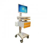 China Hospital Laptop Computer Workstation Trolley With Electrically Adjustable Height for sale
