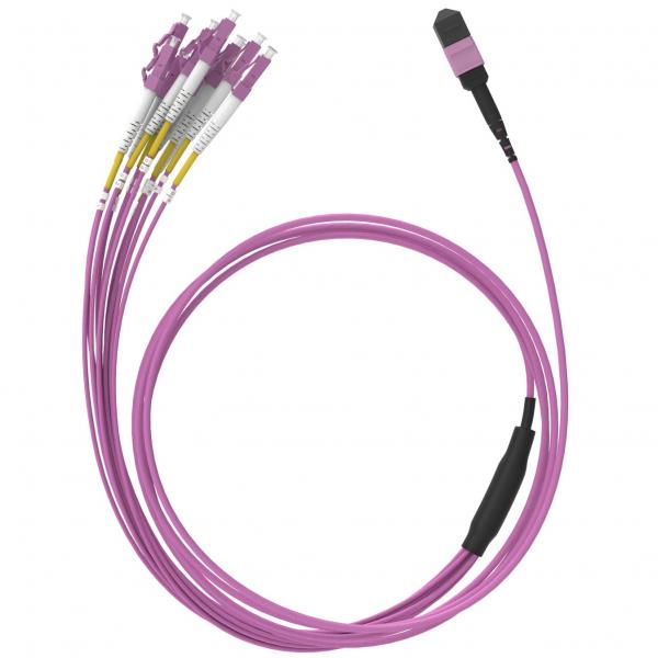 Quality OM5 MPO Fiber Optic Cable Breakout UPC Data Center Fiber Optic Patch Cord for sale