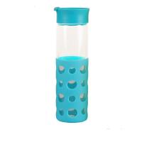 China Fancy Glass Water Bottles , Wide Mouth Glass Water Bottle With Silicone Sleeve factory