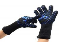 China 30 CM Safety Heat Resistant Work Gloves Blue Silicone Print Material factory