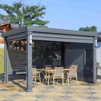 Quality Ip67 Metal Roof Pavilion Villa Garden Leisure Shade Aluminium Pergola With Side for sale