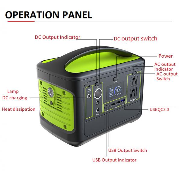 Quality 500W Portable Lifepo4 Solar Lithium Ion Battery Generator For Outdoor Camping for sale