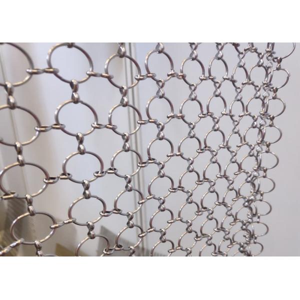 Quality Gold Fireproof Chainmail Ring Mesh Curtain 3.8mm-50mm Aperture for sale