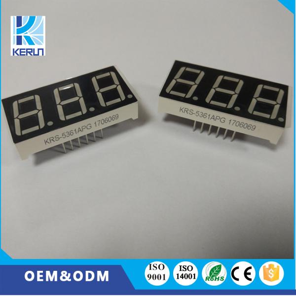 Quality Pure Green 3 Digit Seven Segment LED Display 0.56 Inch For Instrument Panel for sale