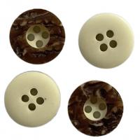 Quality Polyester Fake Shell Buttons With Concave Central Four Hole In 18L For Shirt for sale