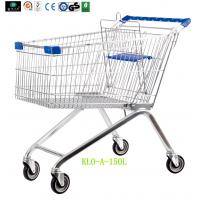 China 150L Grocery Store Shopping Carts With Baby Seat / Supermarket Shopping Trolley factory