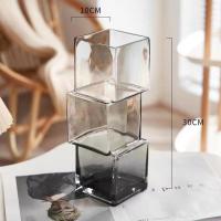China Stylish Modern Glass Vase for Home Office Decor Elegant Transparent Centerpieces factory