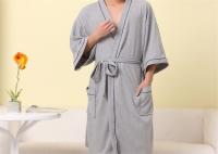 China Waffle Cotton Grey Color bathrobe And Material absorbent special For Hotel factory