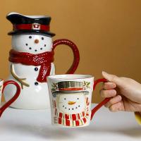 China Creative Snowman Mug Ceramic Cup Household Milk Breakfast Coffee Cup factory